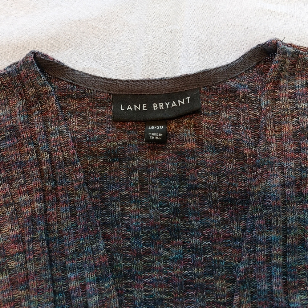Lane Bryant Gray Multi Duster Cardigan 18 20 2X - Picture 5 of 7